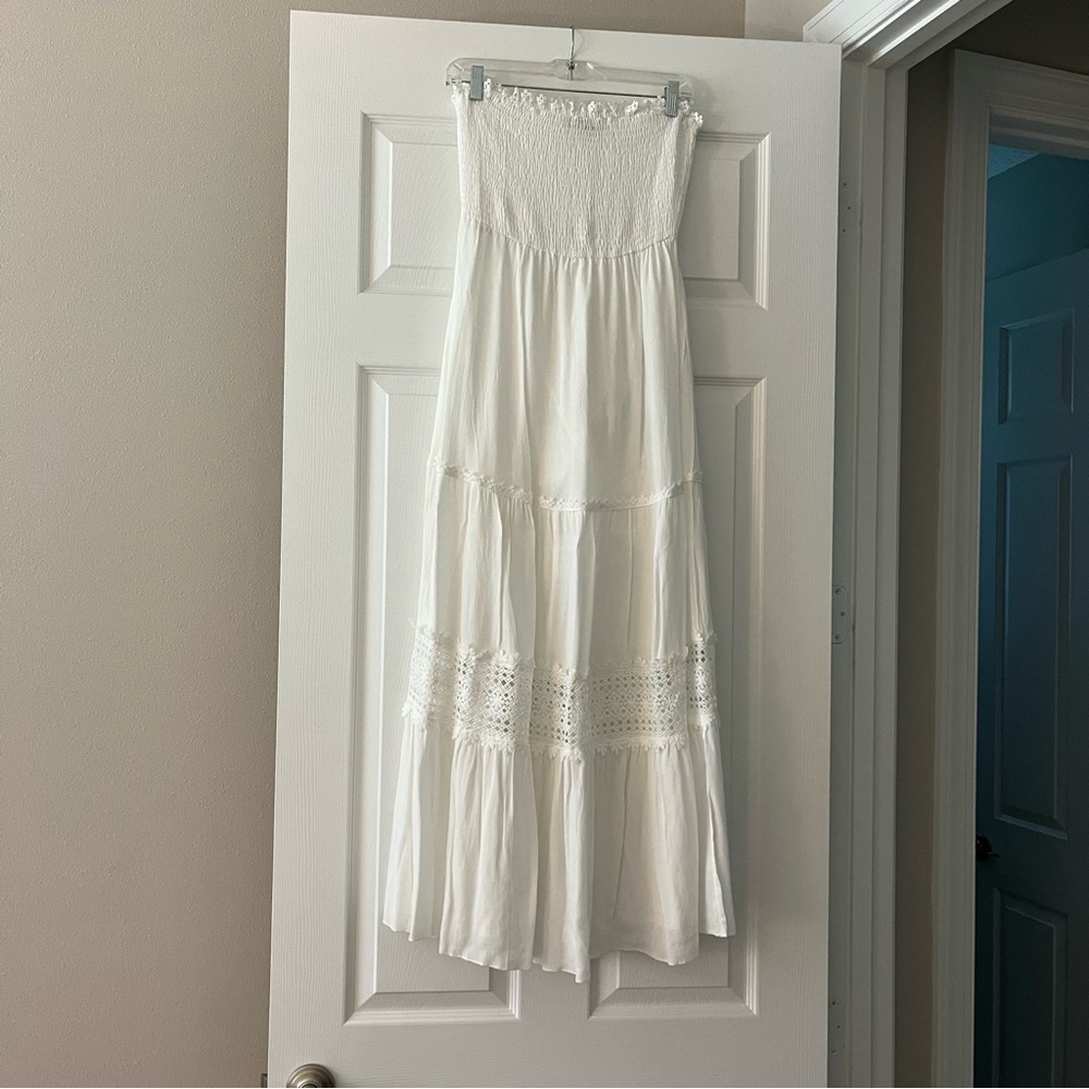Simplee brand long white halter dress